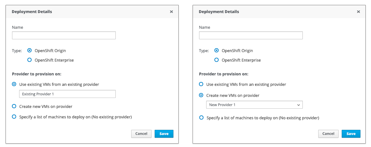 Image of conditional fields with dropdown menu